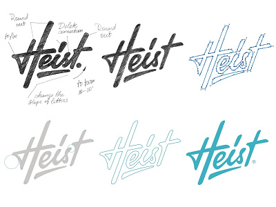 Heist process brand branding calligraphy hand-writing identity lettering logo logotype process sketch type typography