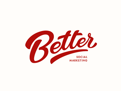 Better better brand calligraphy design lettering logo marketing red typography