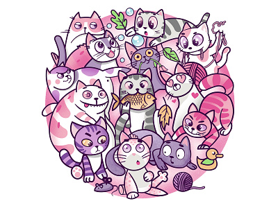 cats illustration doodle