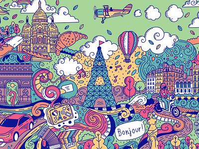Doodle illustration for freenow Paris