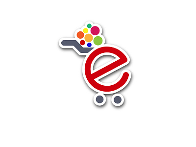 Ebazar - online shopping app logo app design ecommerce flat icon illustration logo minimal online shop online store typography vector
