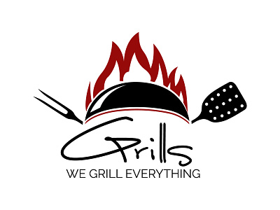 Grill Logo artificial branding design flat icon illustration logo minimal restaurant typography vector