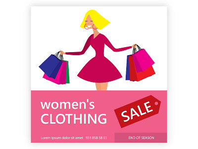 Banner Sale bags banner pink sale shopping woman