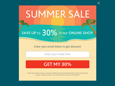 summer sale banner banner button email popup sale summer