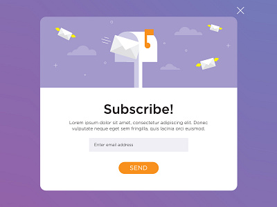 subscribe template buttom email envelope fly mailbox subscribe