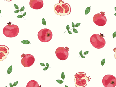 Pomegranate doodle fruit hand drawn pattern pomegranate texture vector