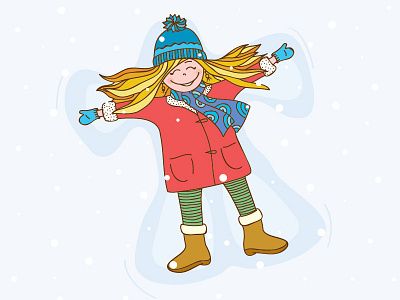 Snow Angel angel cartoon doodle girl snow vector