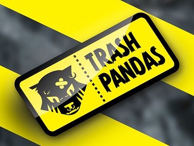 Trash Pandas (Punk Band) - "Garbage Sticker" logo demo garbage sticker graphic design illustration logo logo design logotype magnet neon punk punk rock sticker trash panda yellow
