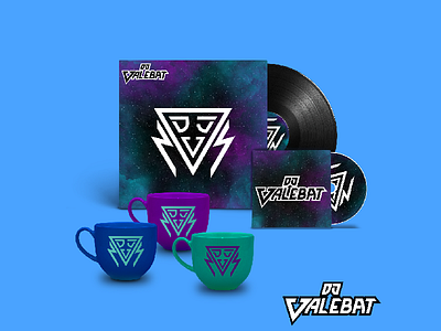 DJ Valebat branding cd design graphic logo logotype merch mugs music packaging record sleeve