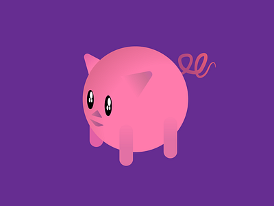 Here Piggy Piggy chibi cute illustration oink pig piggy pink