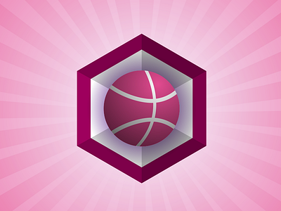 Mandatory Dribbble Shot ball basketball design dribbble hello hex icon iconography logo pink