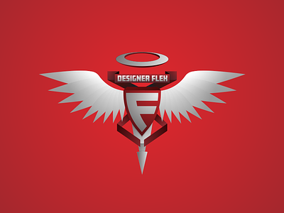 Designer Flex angel brand crest emblem halo illustration logo personal shield shirt tshirt wings