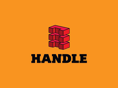 Handle Logo design geometric graphic icon lineart logo logotype orange red