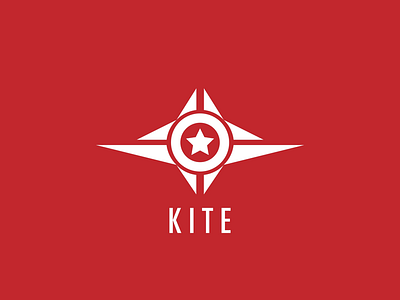 Kite Logo abstract flying icon iconography logotype parachute paraglider parasailer red sail wind wings