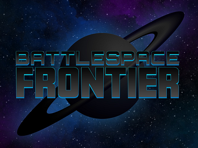 Battlespace Frontier Logo design fiction graphic logotype nebula neon planet science scifi space starscape tron