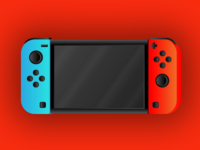 Nintendo Switch Illustration console controllers demonstration device electronic game handheld joycon mockup mode screen video