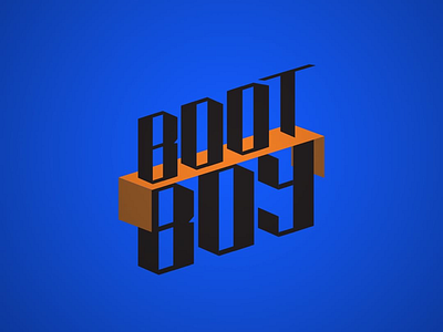 Boot Boy Logo art blue calligraphy concept design developer game graphic indie orange ribbon typography