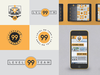 Level 99 Team (Brand Asset Guide) app branding design dev emblems game graphic identity logos logotypes ui ux