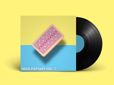 Indie Poptart Vol. 1 (Playlist and Cover Art) album art cover graphic design music pastry pop retro rock spotify vintage