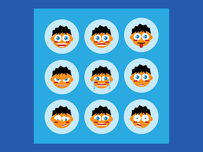 Expressive Emoji Set emoticons emotions faces feelings graphic icon design iconography icons logo people portrait