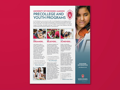 University of Wisconsin–Madison Continuing Studies Flyer 1 advertisement brochure college design document flier graphic handout marketing pdf print printout