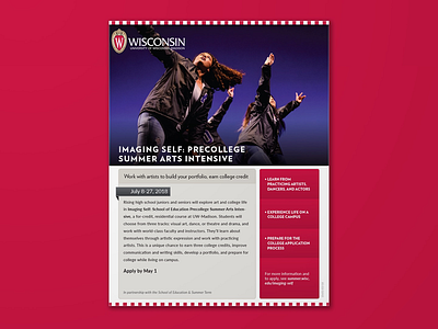 University of Wisconsin–Madison Continuing Studies Flyer 2 advertisement brochure college design document flier graphic handout marketing pdf print printout