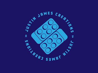 Justin James Creations blocks blue brick building cyan design emblem graphic lego logo logotype pieces