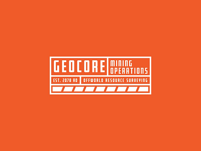 Geocore Mining Operations 2078 Logo boxes branding business construction future industrial logotype mine miners offworld ore site