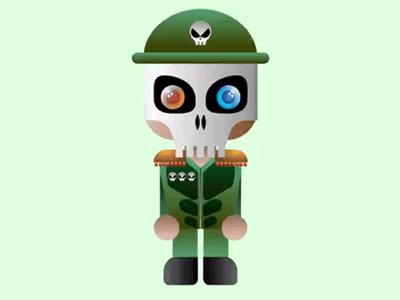 Battle Skull Brigade Preview (Animated) art character concept design developer game glitch graphics indie military vhs video