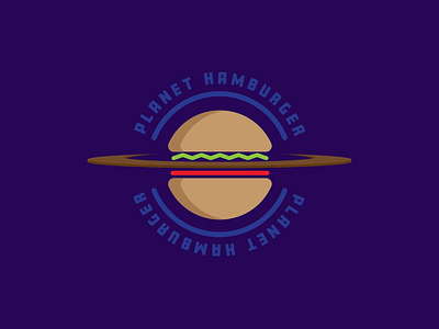 Planet Hamburger Logo burger cheese cheeseburger design graphic icon ketchup lettuce logotype meat mustard patty tomato toppings