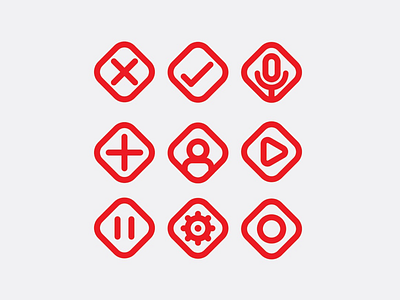 Minimal Icon Set - Red Variant