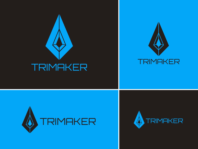 Trimaker - Blue Versions (redesign) delta tri branding brand logotype geometric pointer spearhead arrow arrowhead spear graphic design logo