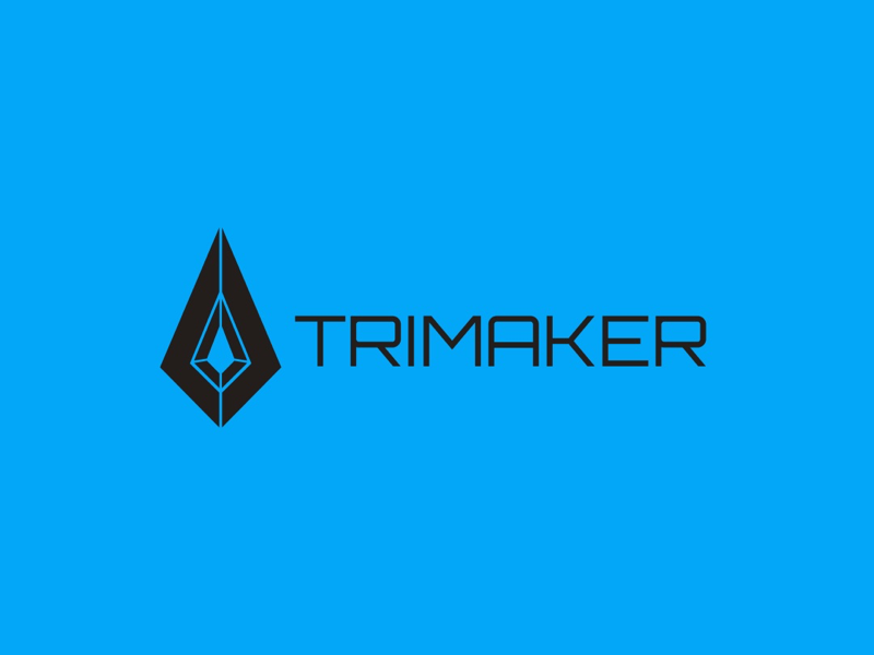 Trimaker - Blue Version #2 (remake) spearhead spear logotype logo graphic design delta dagger branding brand arrowhead arrow