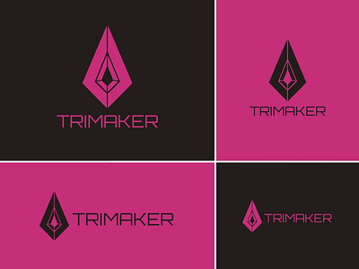Trimaker - Pink Versions (redesign) arrow arrowhead brand branding delta design geometric graphic logo logotype magenta pointer spear spearhead tri