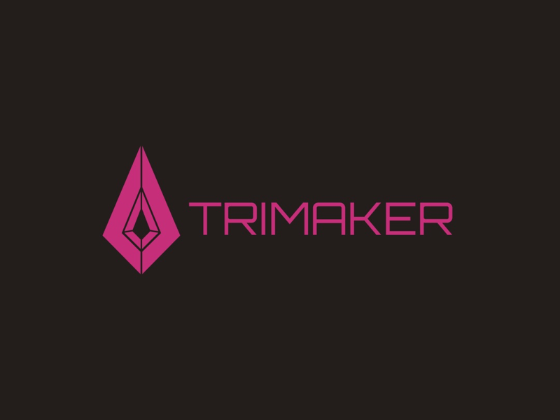 Trimaker - Pink Version #1 (redesign) tri spearhead spear pointer magenta logotype logo graphic geometric design delta branding brand arrowhead arrow