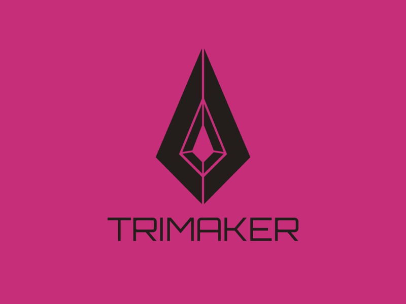 Trimaker - Pink Version #2 (redesign) tri spearhead spear pointer magenta logotype logo graphic geometric design delta branding brand arrowhead arrow