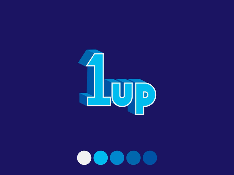 1up Typographic Logo GIF