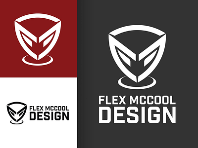 Flex McCool Design Rebrand (Personal Branding Update 2019) badge brand futuristic gaming graphic design icon identity design logo design logotype design mascot robot sci fi shield