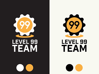 Vertical Logos for Level 99 Team alternate logo dark mode game design game developer indie developer lockup logo logotype phone portrait mode