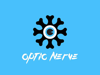 Optic Nerve Logo Concept 80s design eye eyecare eyesight font graphic grunge logotype nervous system