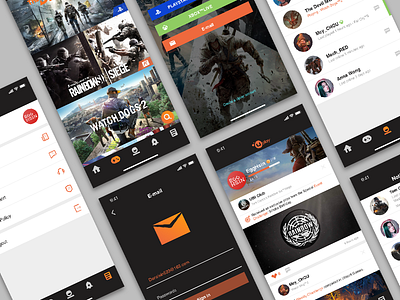 Uplay app design game orange ui design