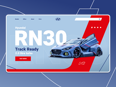 Hyundai RN30 Landing Page branding car cars code cta design hyundai racing typography ui uidesign uiux uxdesign uxui web webdesign