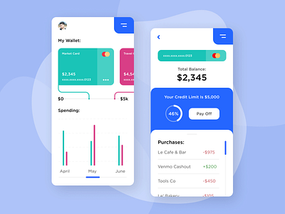 Banking App UI Exploration by Justin Brown on Dribbble