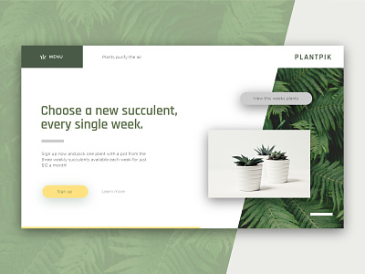 Plantpik Daily UI 001 app daily ui dailyui design graphicdesign landingpage minimal minimalism minimalist uiux web webdesign website