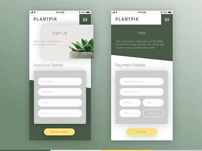 Plantpik Sign-Up Page Daily UI 002 app branding dailyui dailyui 002 graphicdesign illustration logo typography ui ux web webdesign