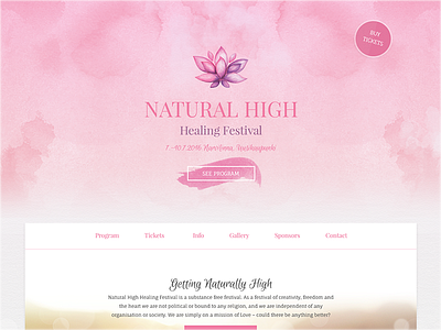 Natural High Festival Design design homepage pink pretty web