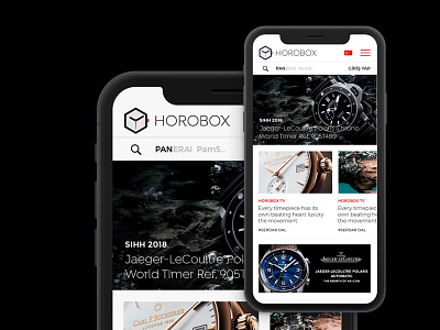 Horobox Mobile ad branding design graphic horology icon illustration landing page logo responsive design tolga tasci typography ui ux vector webdesing website