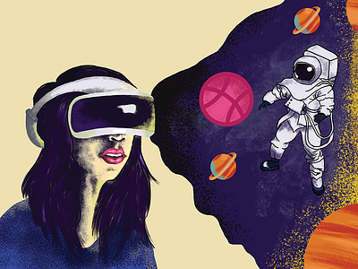 Dribbble galaxy digital art dribbble debut illustration