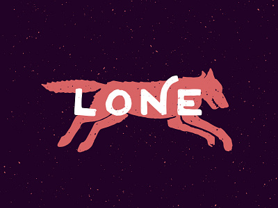 Lone Wolf illustration lettering lone roam texture vintage wolf