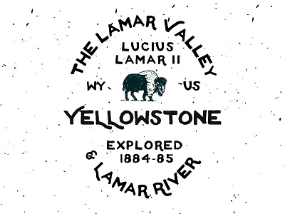 Lamar Valley Yellowstone badge explore lettering travel